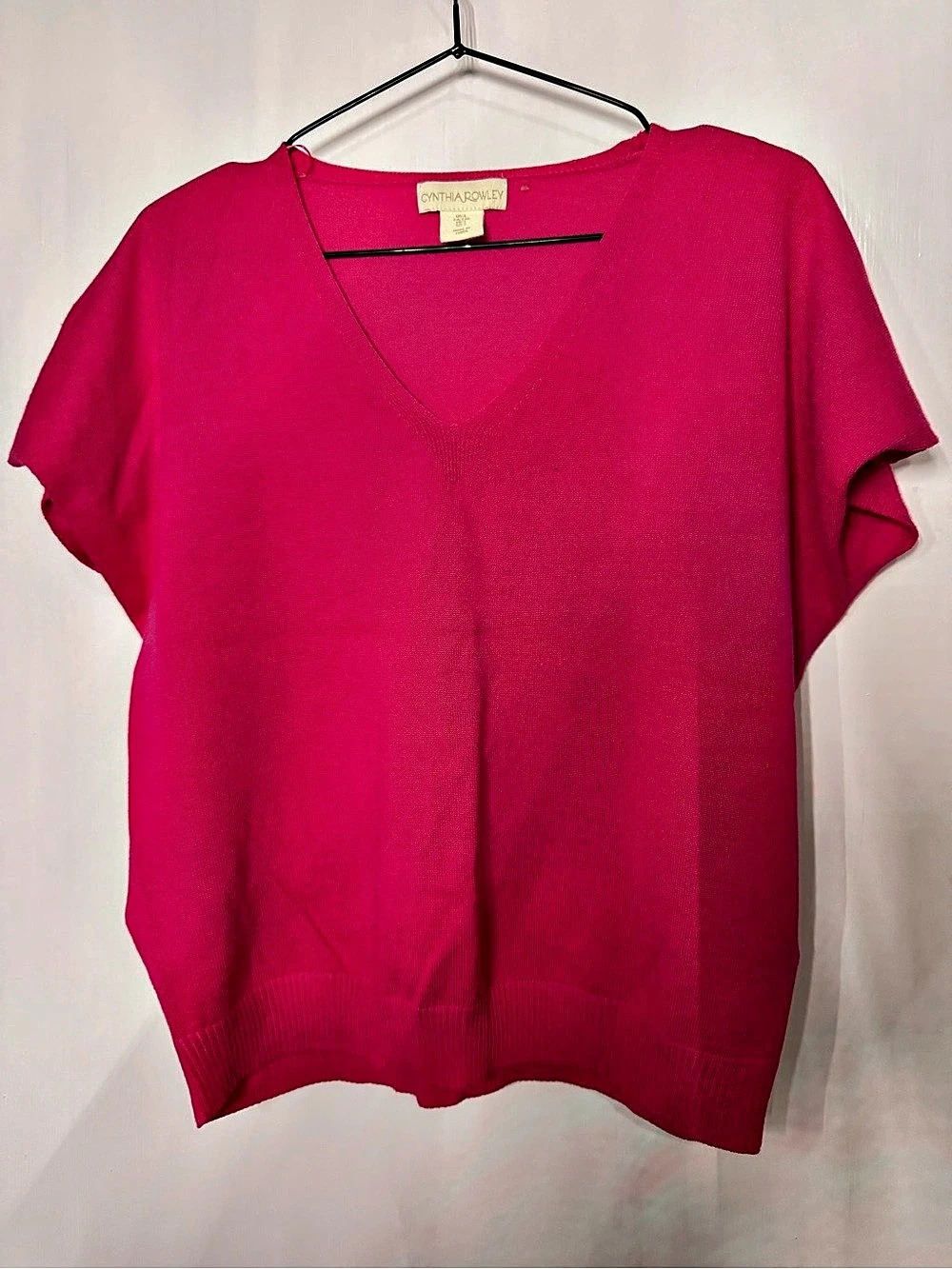 Pink Republic Pink V-Neck Sweater Rayon Polyester